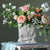 White Scrunched Ceramic Vase - A LT663-A مزهرية