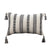 Black & White Woven Striped Cushion with Black Tassels - Rectangle MND241