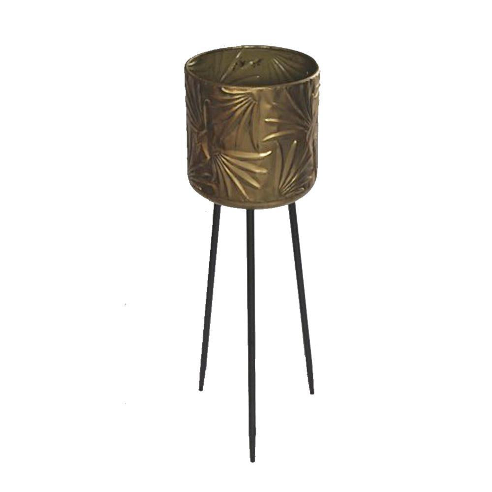 Bronze Metal Planter with Tripod Stand الغراس