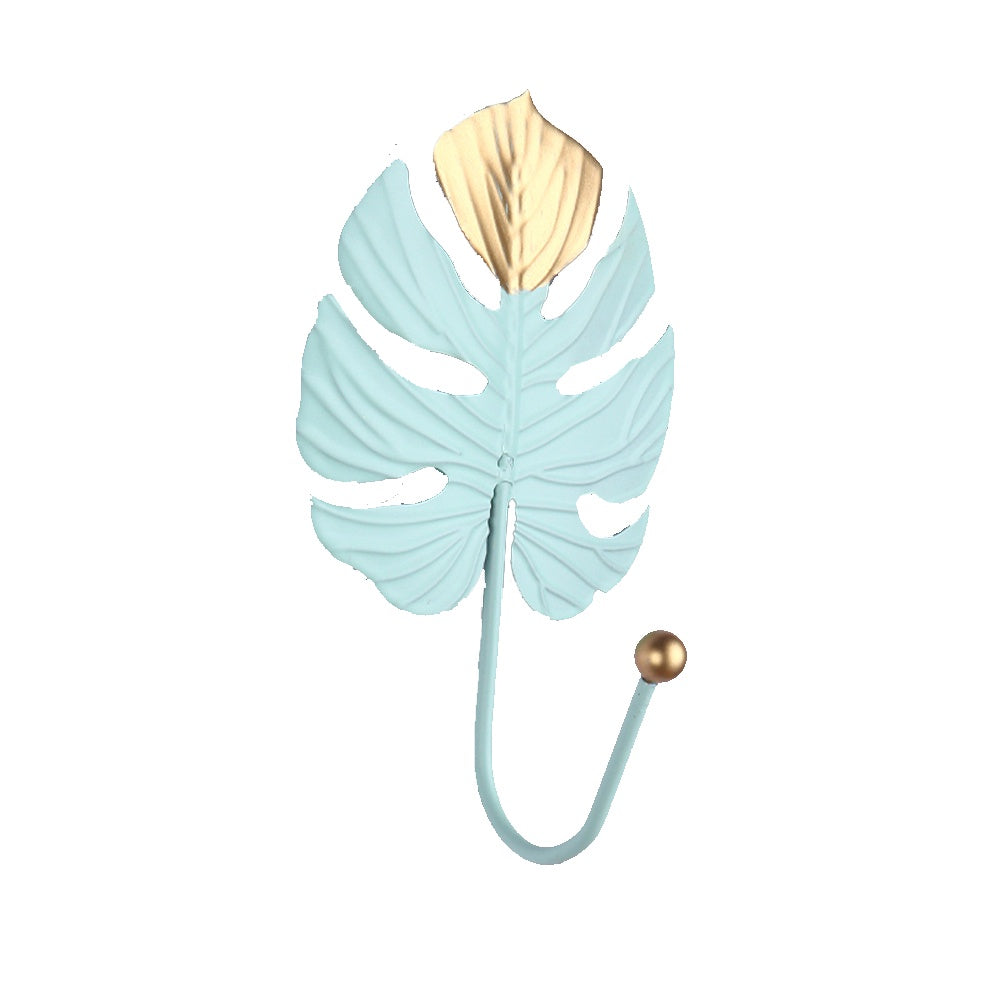 Turquoise & Gold Metal Leaf Wall Hook - D SHDG1191048