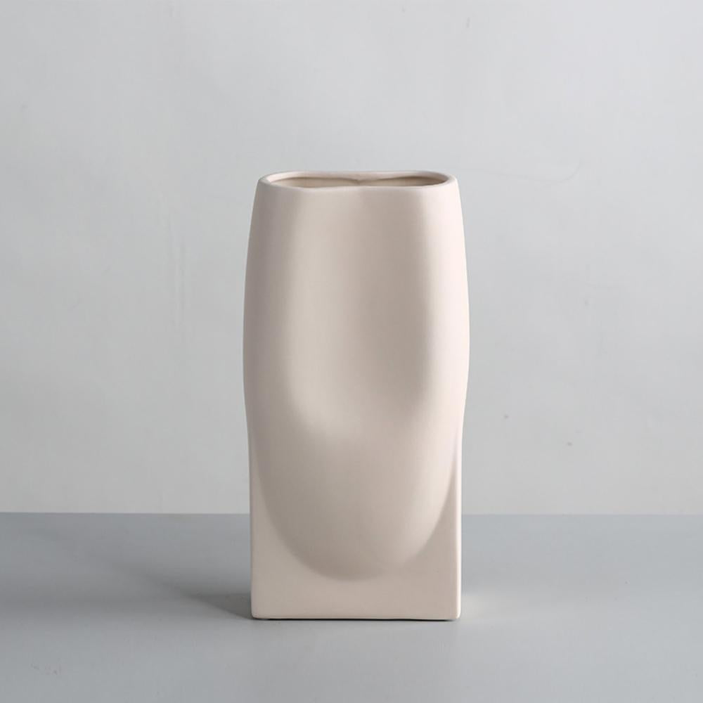 Cream Ceramic Abstract Vase X2025-OFLY