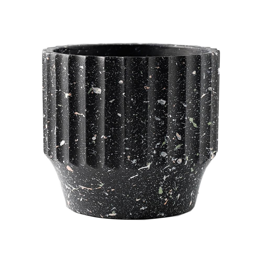 Black Splatter Concrete Planter - Small ZD-032S