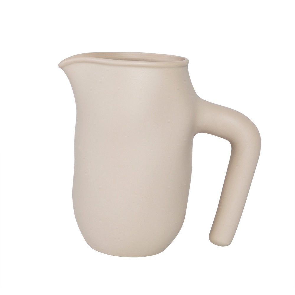 Beige Ceramic Vessel with Handle - Small CY4068G2