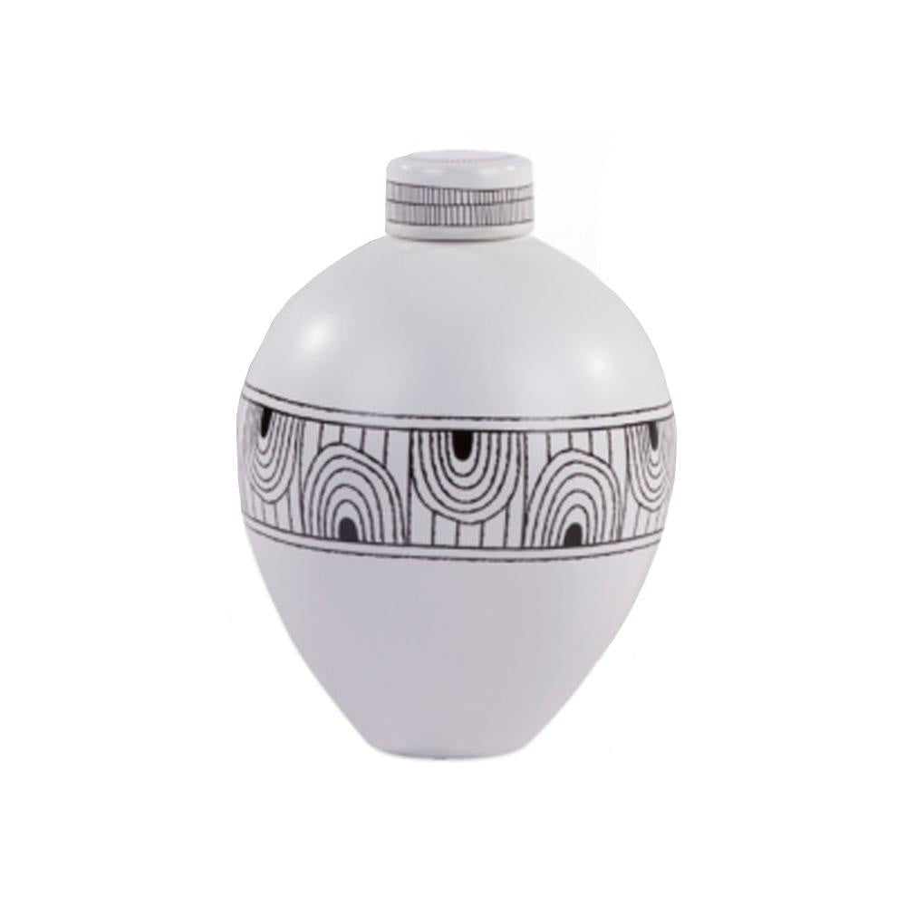 Black & White Ceramic Jar - Small 605084
