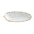 White & Gold Ceramic Feather Tray - Large BD-004
