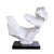 Resin Abstract Sculpture with Marble Base - White FB-SZ2040B