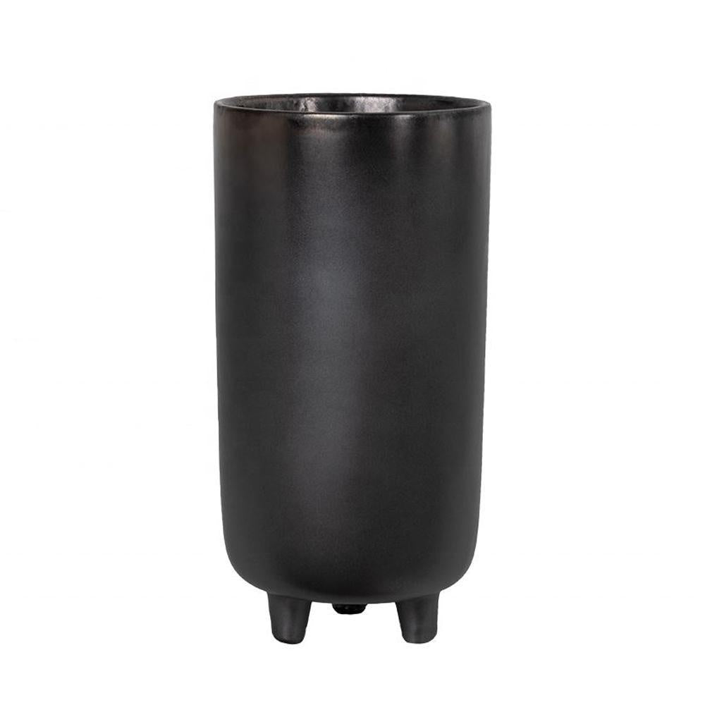 Matte Black Ceramic Vase with Feet HPYG3411B2