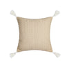 Beige Woven Cushion with Ivory Tassels MND232