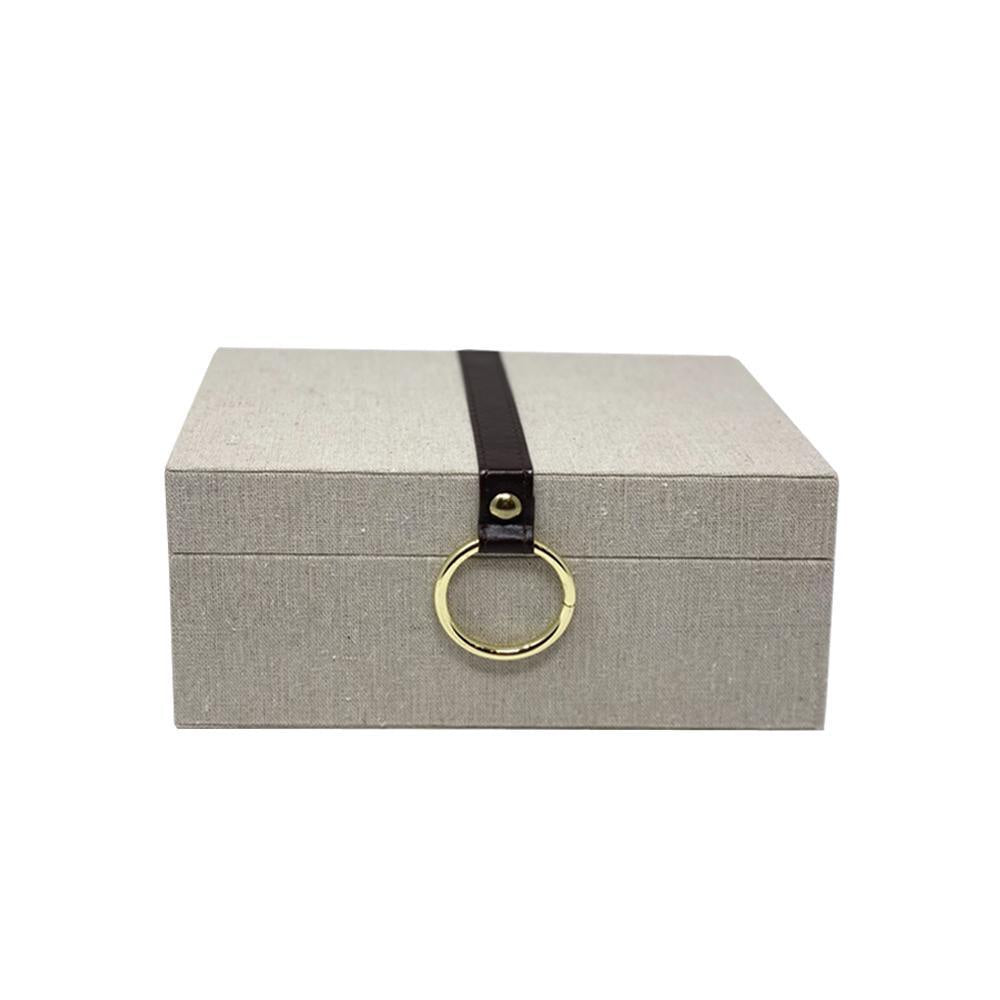 Beige Fabric Covered Box - Small DX190619S