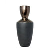 Black Ceramic Vase with Bronze Metal Glazing - Large WS-299-B-1