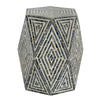 Black & White Hexagonal Capiz Shell Stool 48746