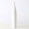 White Textured Ceramic Vase with Long Neck - Tall مزهرية