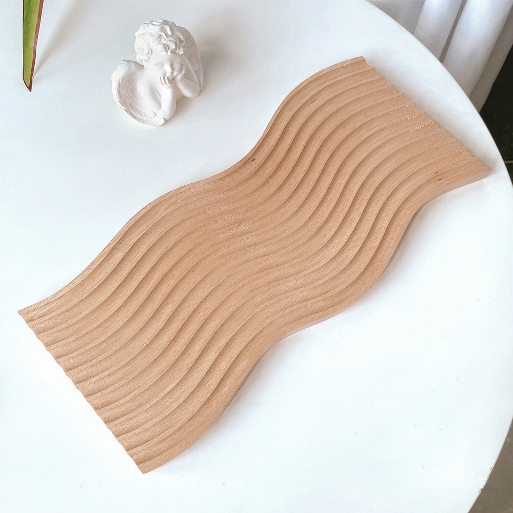 Wave Ribbed Wooden Tray FB-041