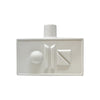 White Ceramic Vase with Relief Detail - Short 607733
