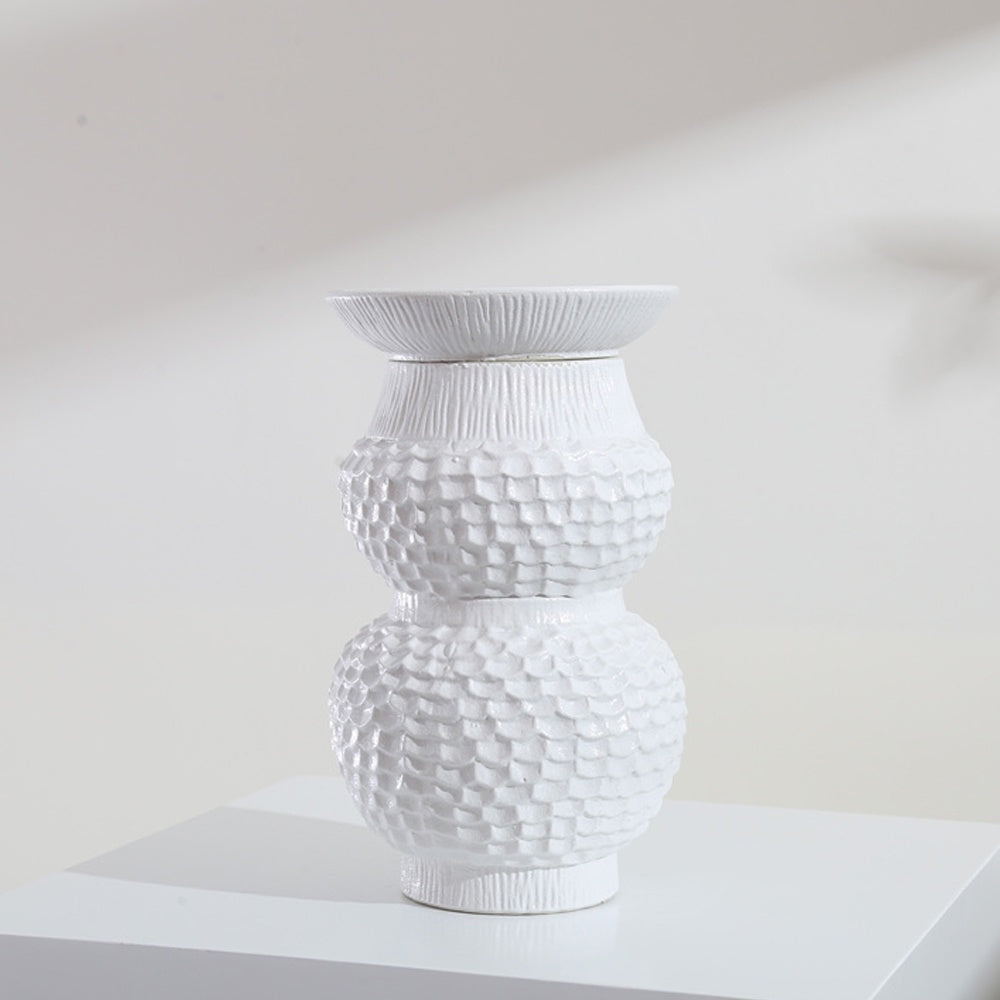 White Ceramic Textured Vase 608464