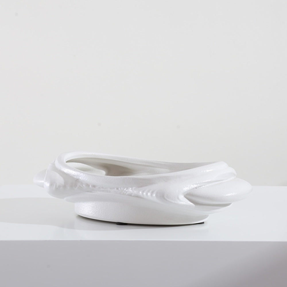 White Ceramic Patterned Bowl 608480