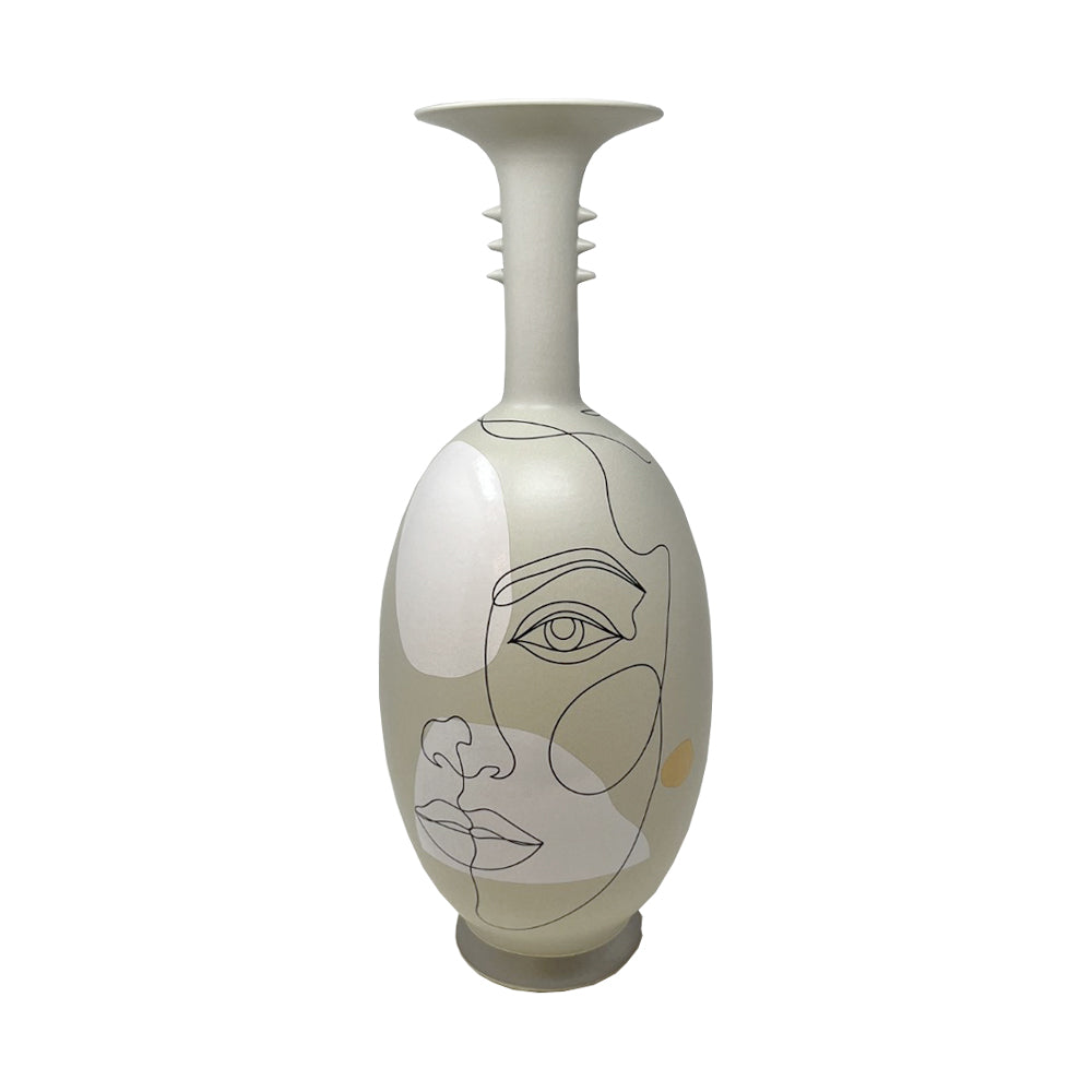 Porcelain Vase with Abstract Linear Art - XLarge 608570