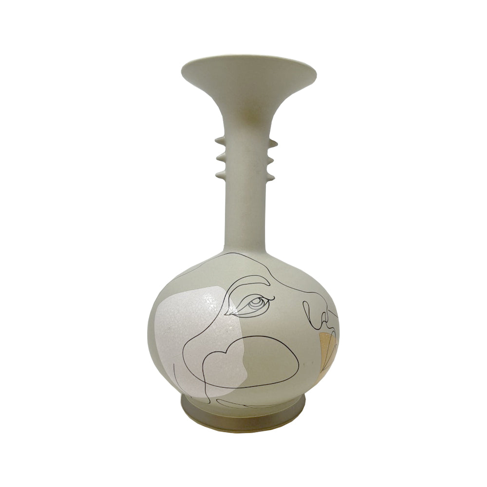 Porcelain Vase with Abstract Linear Art - Medium 608572