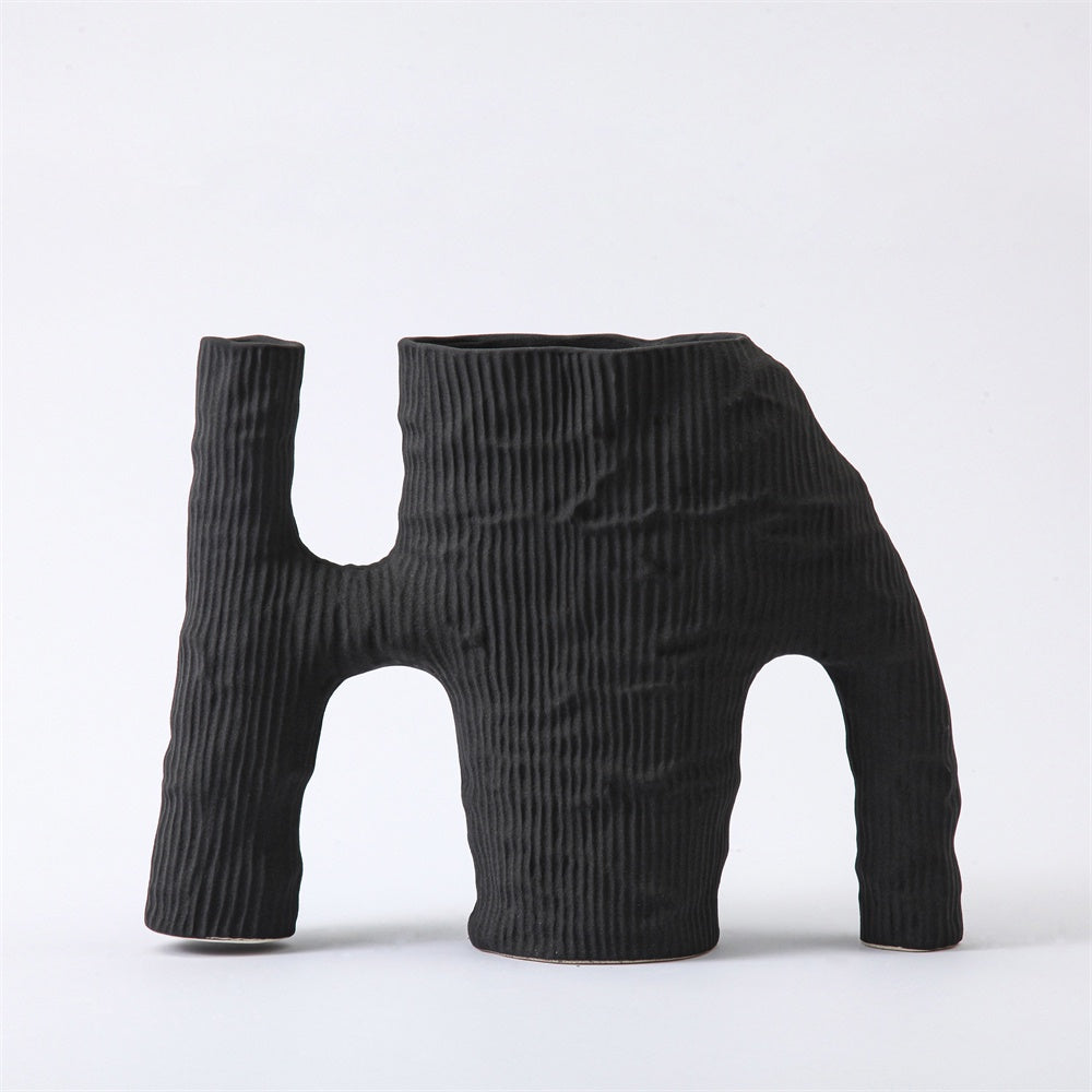Black Ceramic Abstract Vase 609248