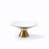 White & Gold Ceramic Pedestal Bowl 609363