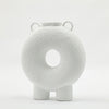 White Ceramic Round Vase with Feet 609836