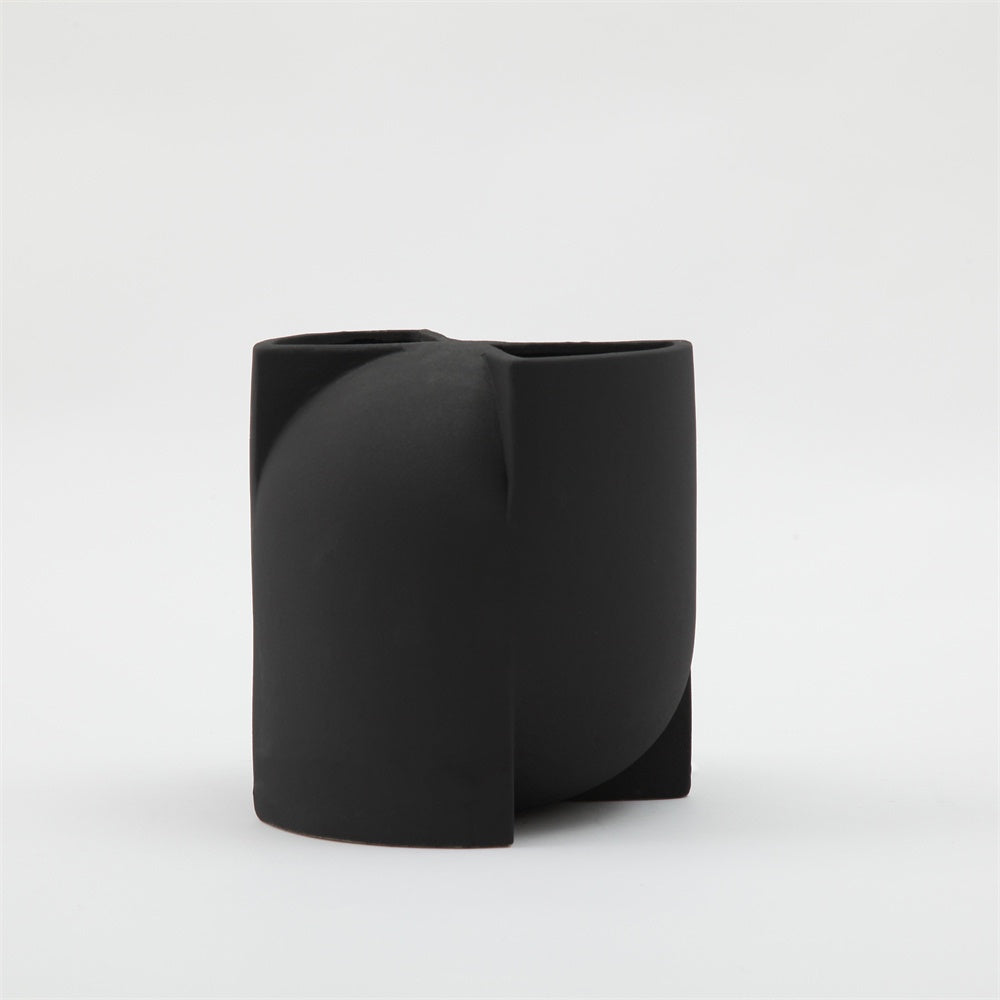Black Ceramic Abstract Vase 610008