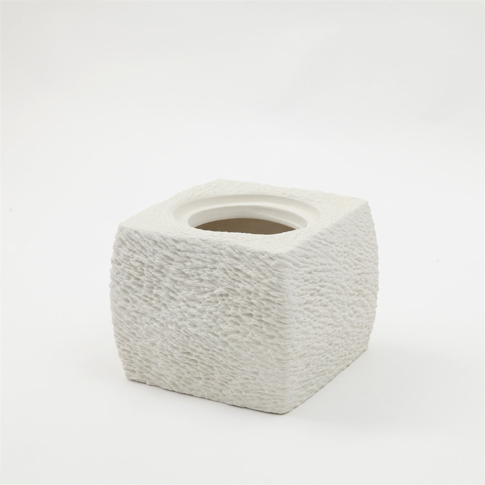 White Ceramic Square Vase 610106