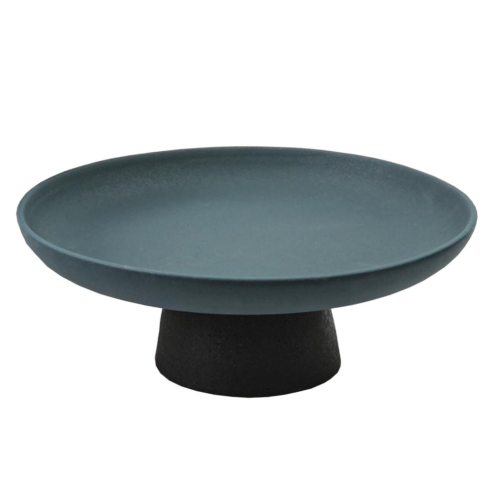 Dark Teal Ceramic Pedestal Bowl 610130