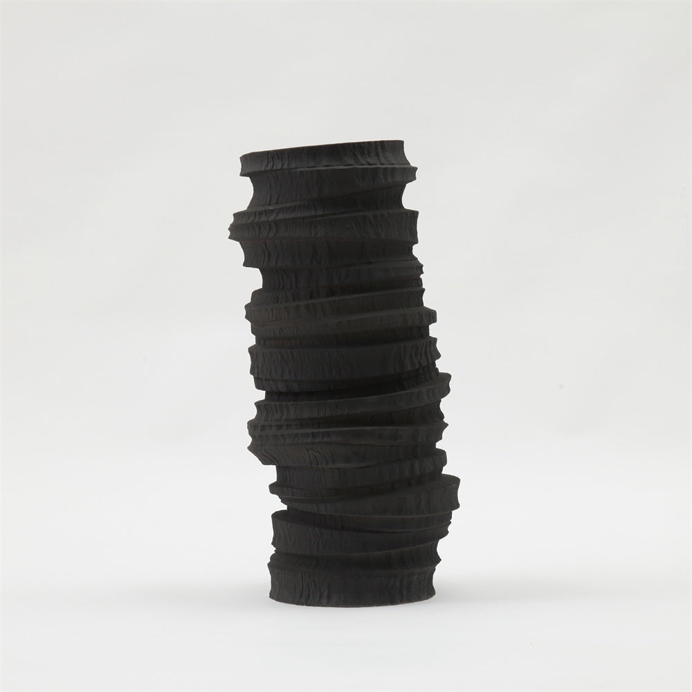 Black Ceramic Textured Vase 610152
