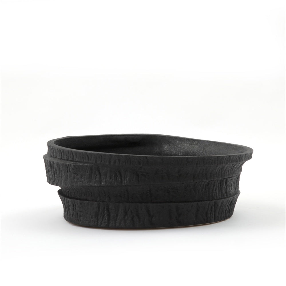 Black Ceramic Textured Bowl 610154