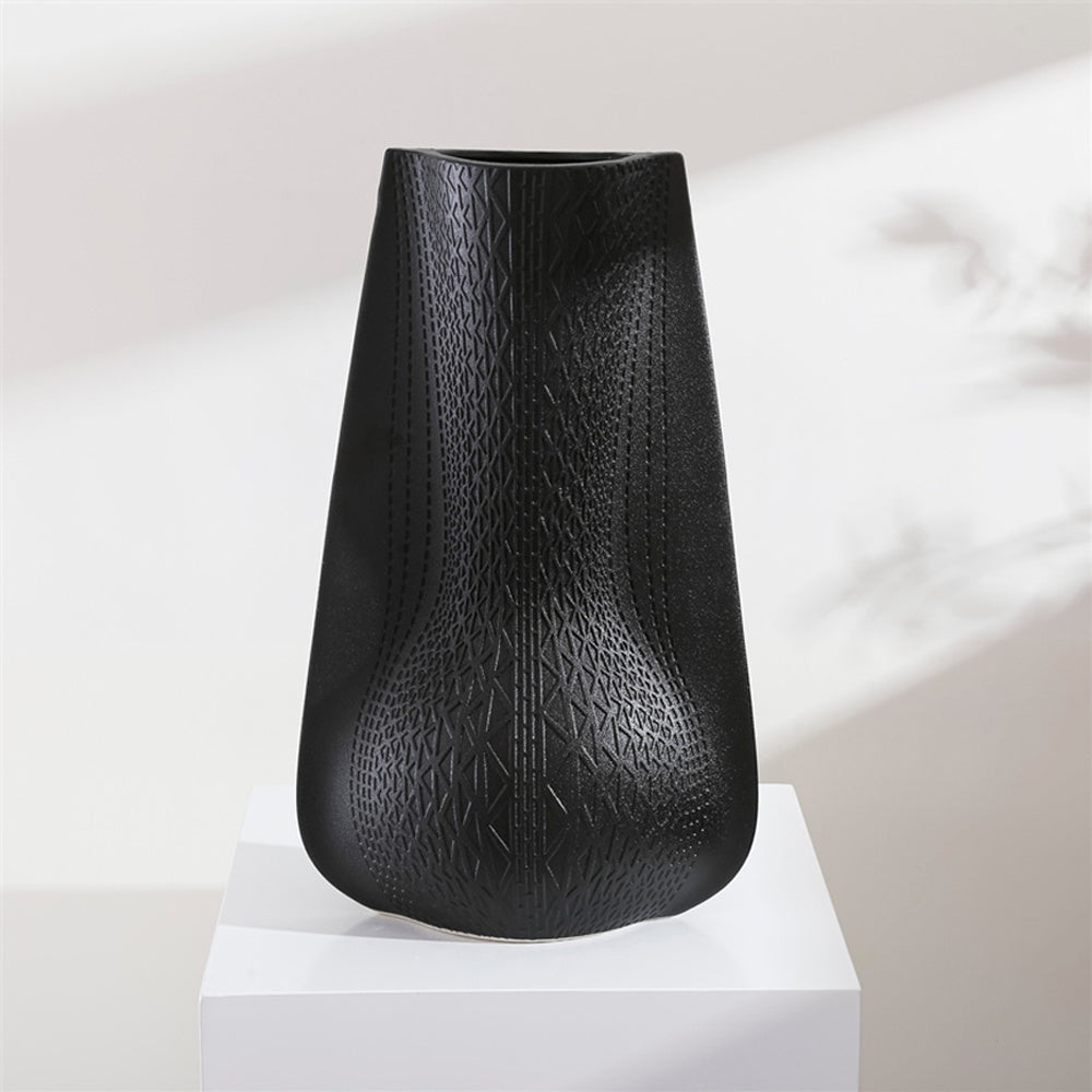 Black Textured Ceramic Vase 610235
