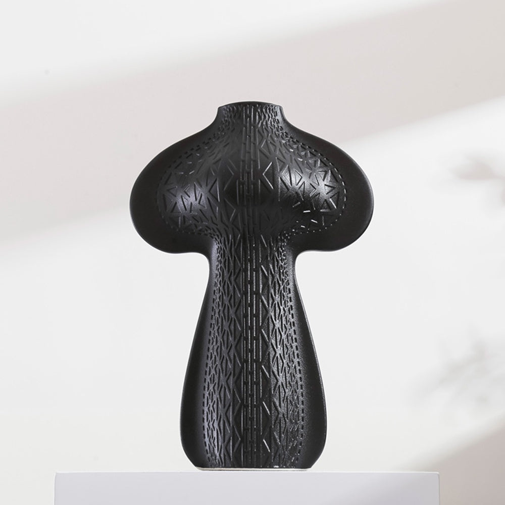 Black Textured Ceramic Vase 610238