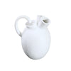 White Ceramic Vase with Handle 610590