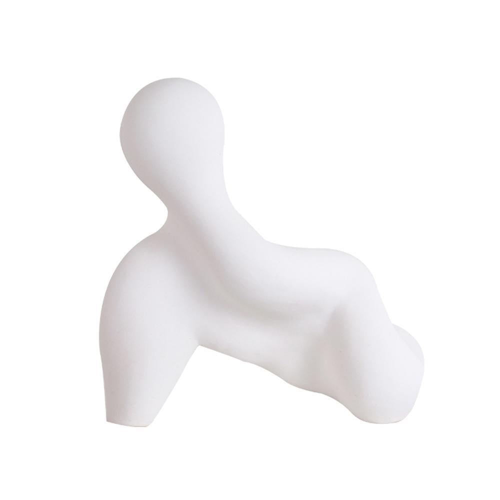 White Ceramic Abstract Figurative Sculpture - A FA-D21015A