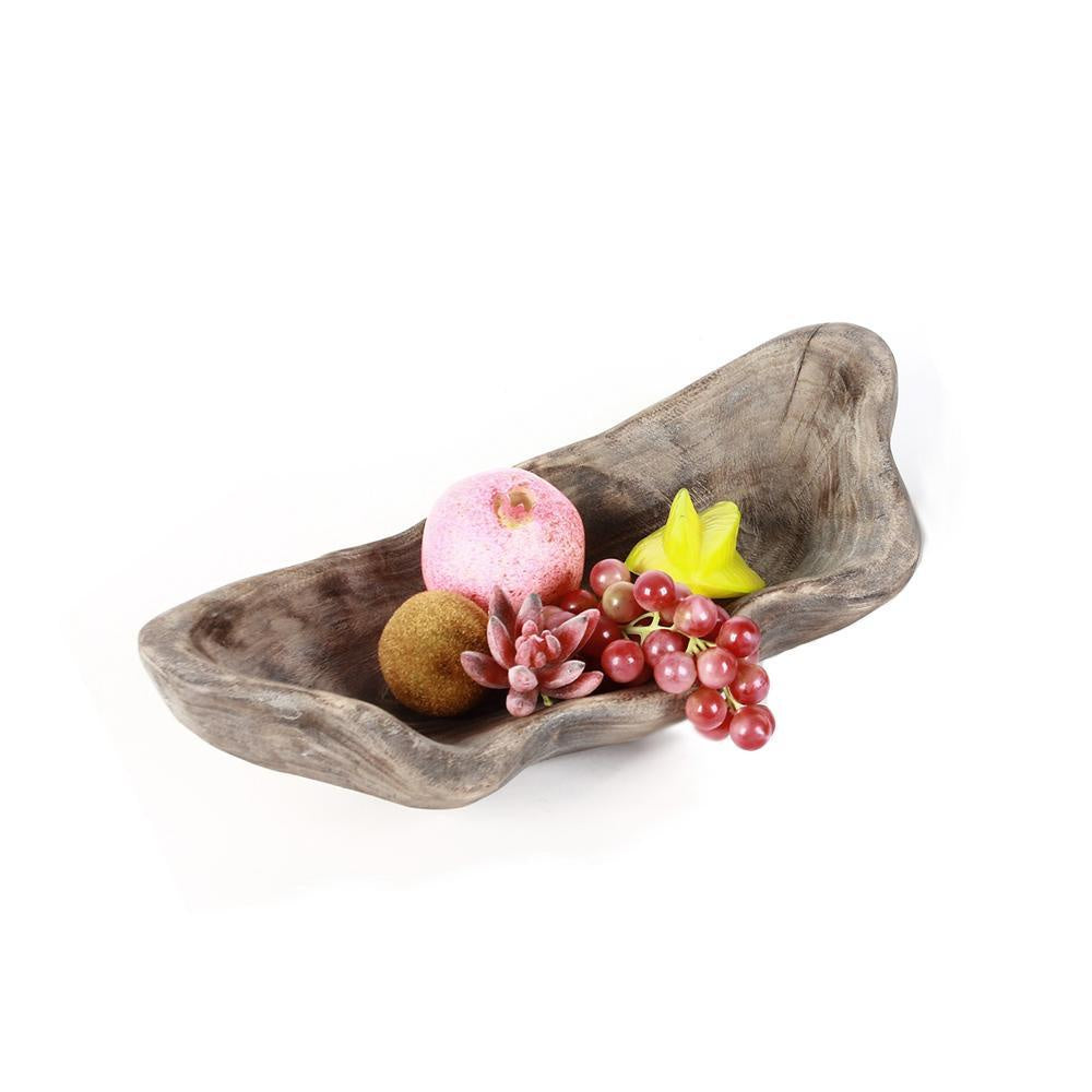 Long Irregular Shaped Wooden Bowl - Large CF18526A