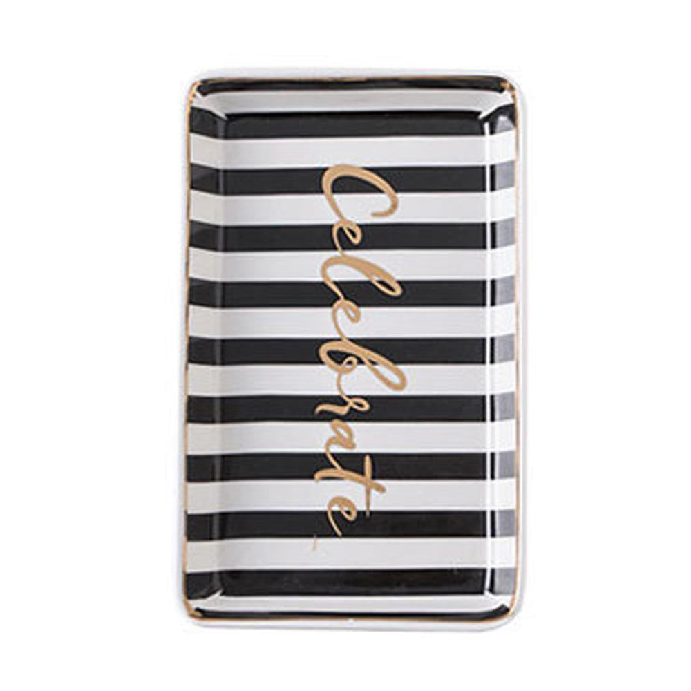Black & White Striped Ceramic Tray CB170903L