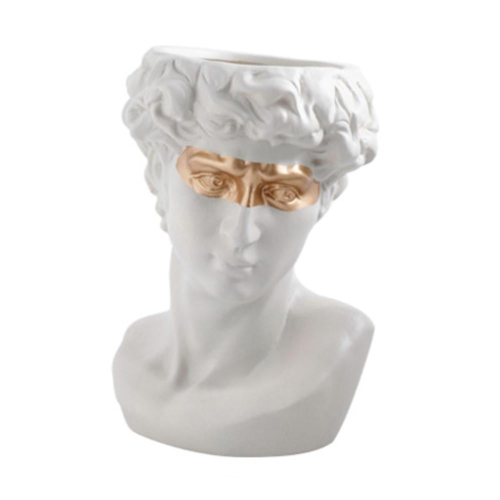 White David with Gold Mask Ceramic Planter ZD-129