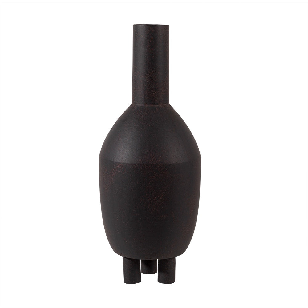 Black Ceramic Vase with Feet - Tall ML01404625B1