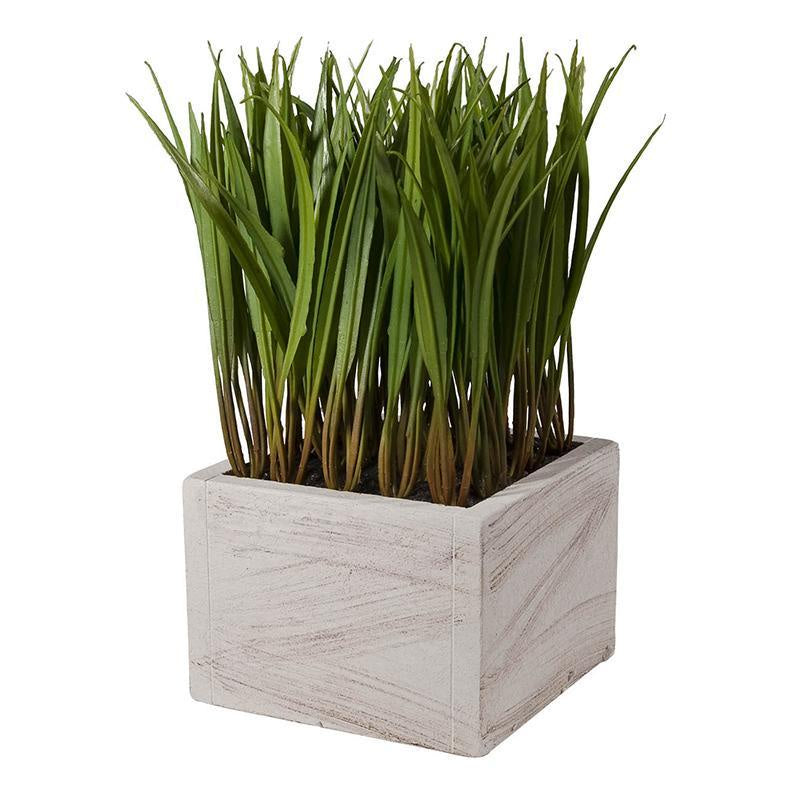 Squar Planter with Faux Grass 29258