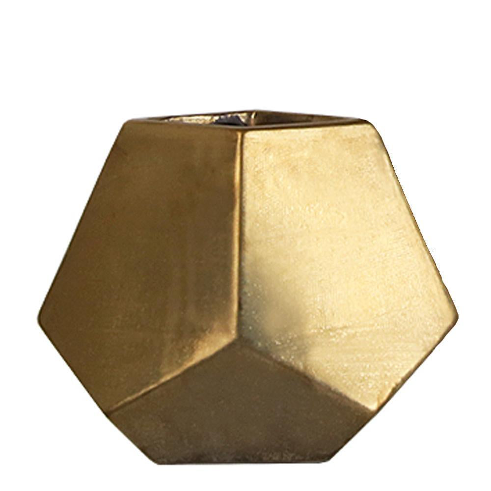 Gold Ceramic Pentagon Vase - Small FA-D1903C
