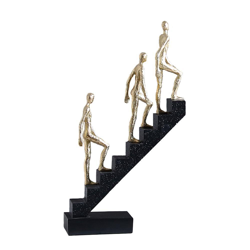 Gold & Black Figure on Stairs Sculpture - B FA-SZ2008B