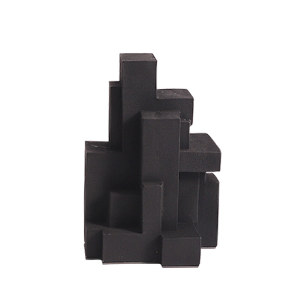 Black Resin Geometric Sculpture 9000-73B