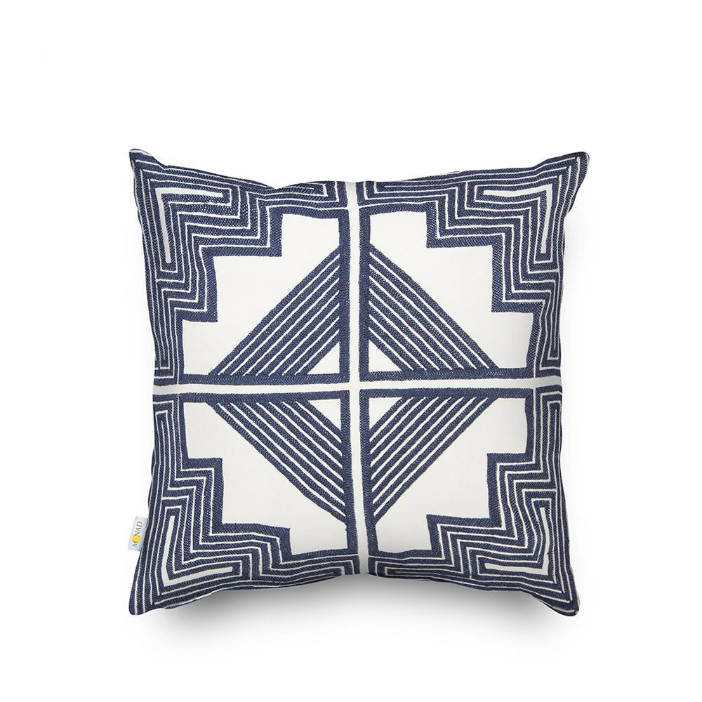 Embroidered Geometric Pattern Cushion MND121
