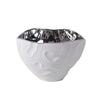 White & Silver Plated Ceramic Bowl