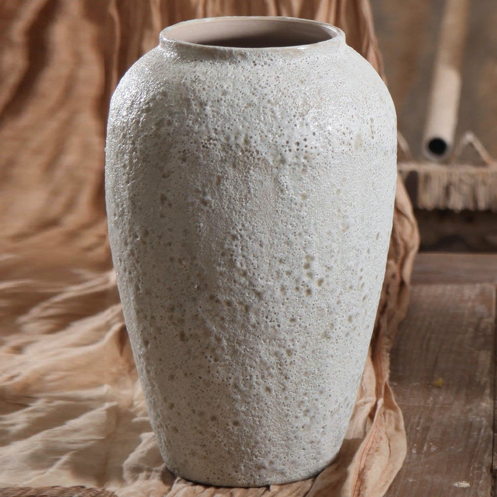 White Textured Ceramic Vase 695110