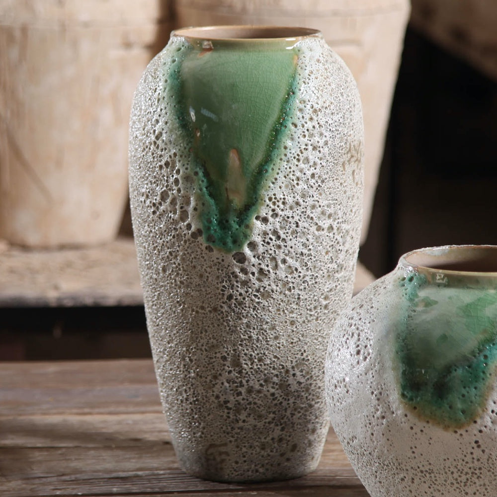 White & Green Ceramic Vase 695129
