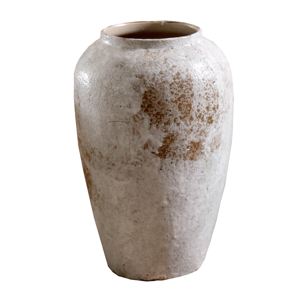 White Distressed Ceramic Vase 695185