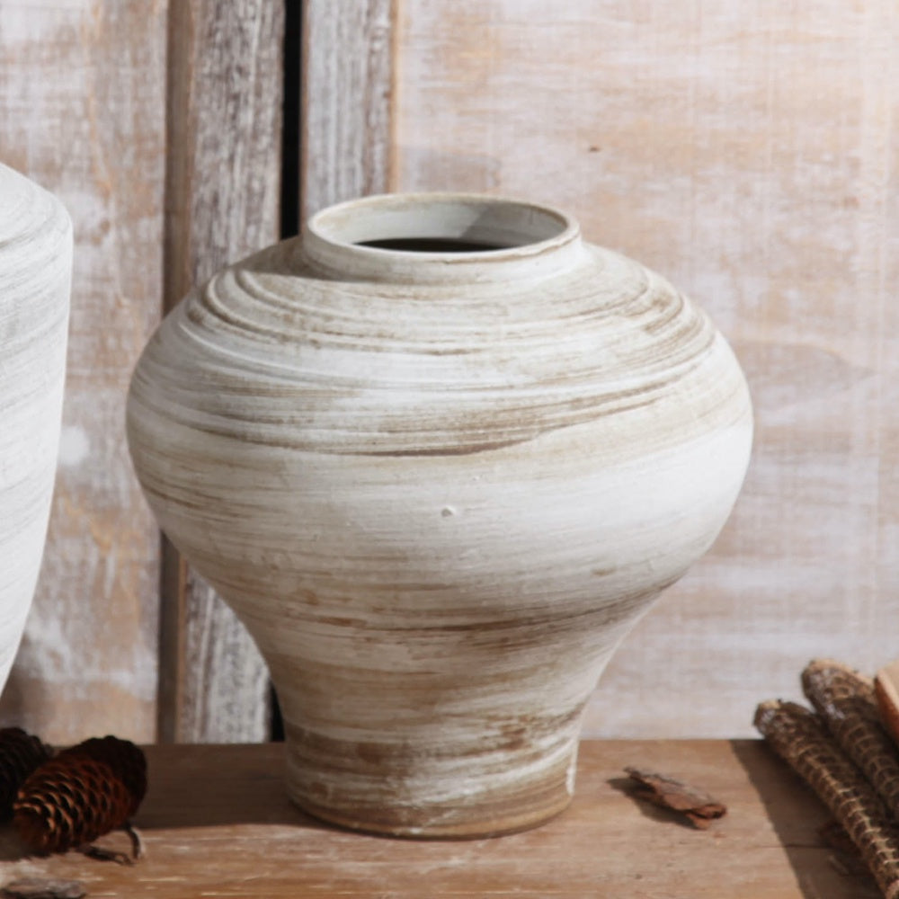 White Antique Finish Ceramic Vase 698449