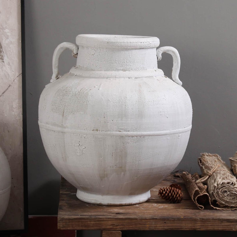 White Distressed Ceramic Amphora - Large 698548