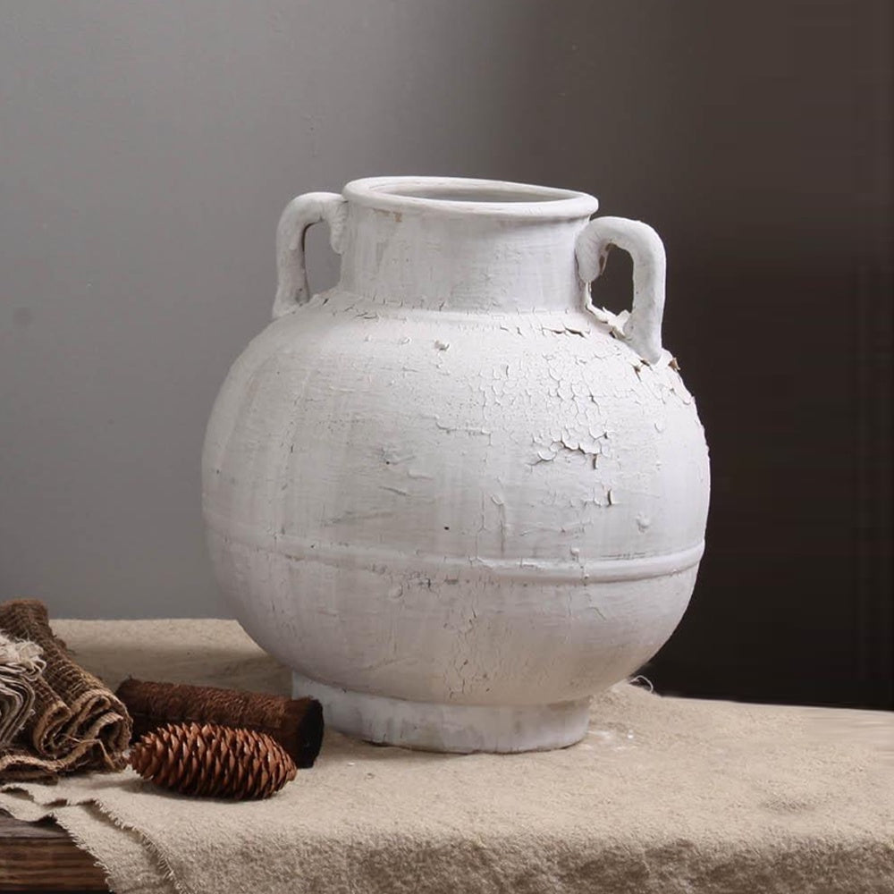 White Distressed Ceramic Amphora - Medium 698549